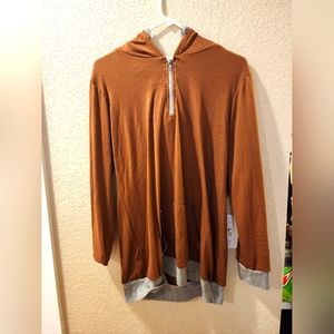 Messic Quarter Zip Brown and Gray Hoodie XXL